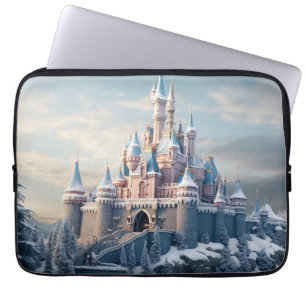 Housse Pour Ordinateur Portable Imaginaire château numérique dans les montagnes