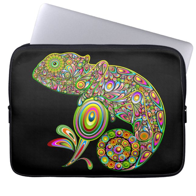 Housse Pour Ordinateur Portable Imaginaire psychédélique de Chameleon (Devant)