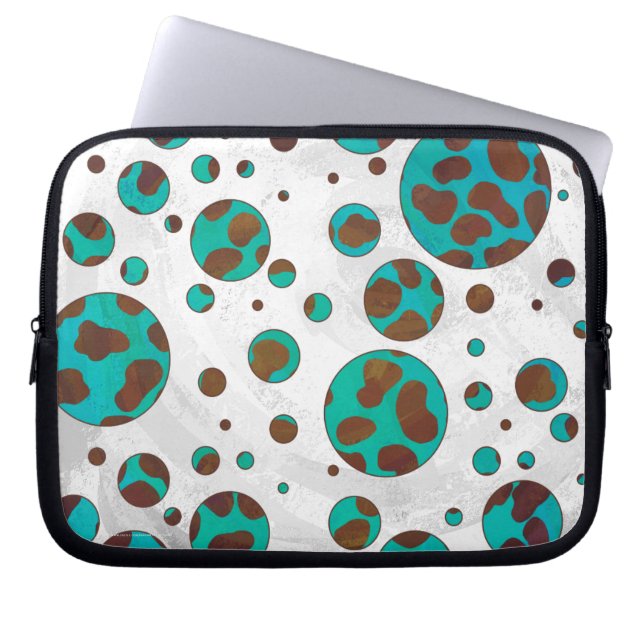 Housse Pour Ordinateur Portable Impression Brown et Turquoise dalmate (Devant)