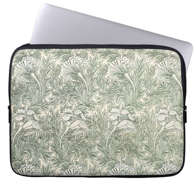 Housse Pour Ordinateur Portable Impression d'art floral Tulipe verte de William Mo (Devant)