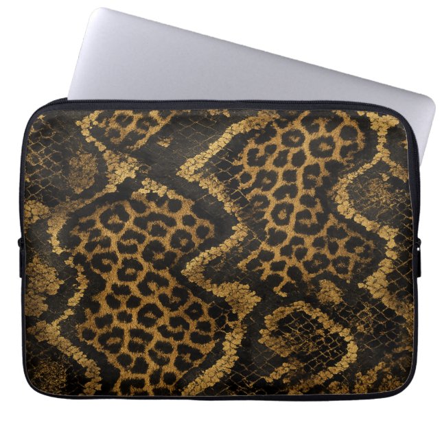 Housse Pour Ordinateur Portable Impression de fusion Leopard-Python Luxe (Devant)
