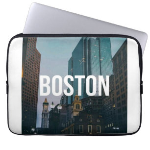 Housse Pour Ordinateur Portable Impression de la ville de Boston vintage - Archite