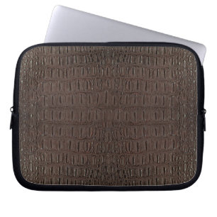 Housse Pour Ordinateur Portable Impression de peau d'alligator marron