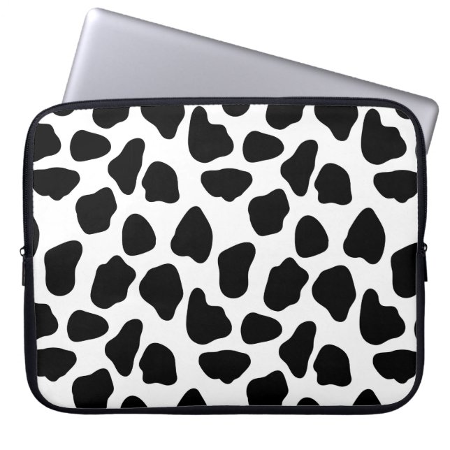 Housse Pour Ordinateur Portable Impression de vache noire et blanche (Devant)