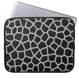 Housse Pour Ordinateur Portable Impression girafe noir et blanc