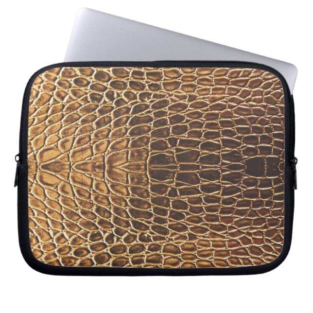 Housse Pour Ordinateur Portable Impression peau d'alligator marron clair (Devant)