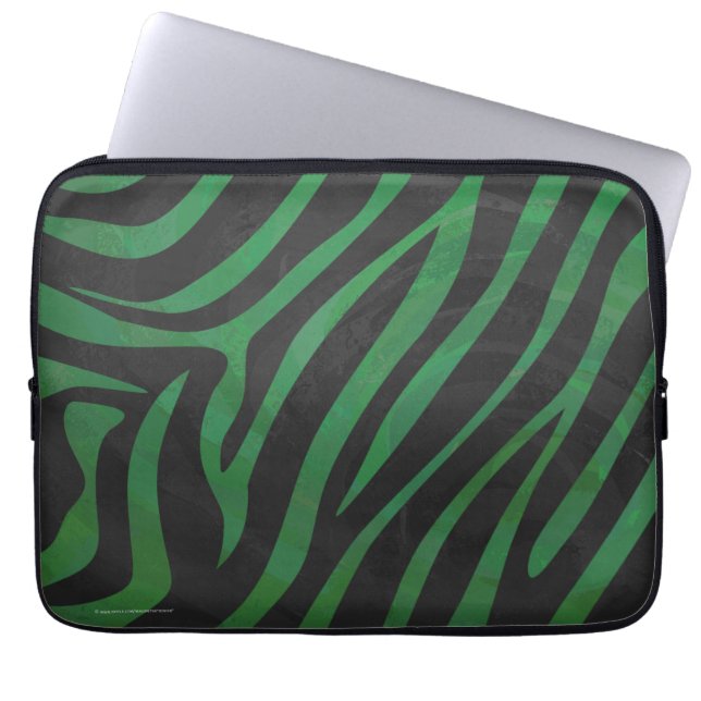 Housse Pour Ordinateur Portable Impression zèbre noir et vert (Devant)