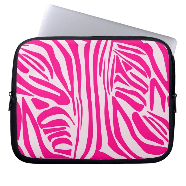 Housse Pour Ordinateur Portable Impression zèbre rose (Devant)