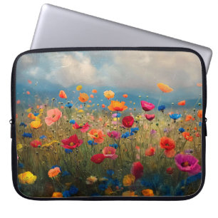 Housse Pour Ordinateur Portable Impressionniste Fleur sauvage vibrant