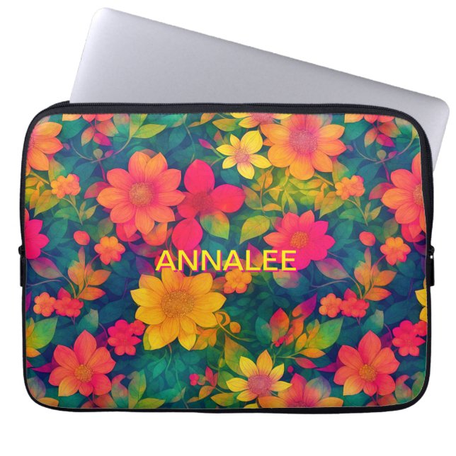 Housse Pour Ordinateur Portable Impressions de Fleurs rouges délicieuses (Devant)