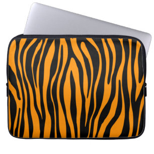 Housse Pour Ordinateur Portable Imprimerie de zèbres oranges de Princeton