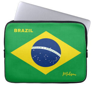 Housse Pour Ordinateur Portable Indicateur Brésil de nom personnalisé