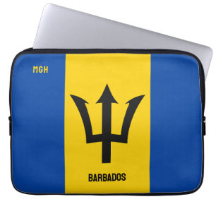 Housse Pour Ordinateur Portable Indicateur Monogramme Barbade personnalisé