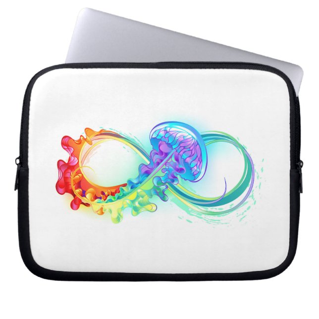 Housse Pour Ordinateur Portable Infinity avec Rainbow Jellyfish (Devant)