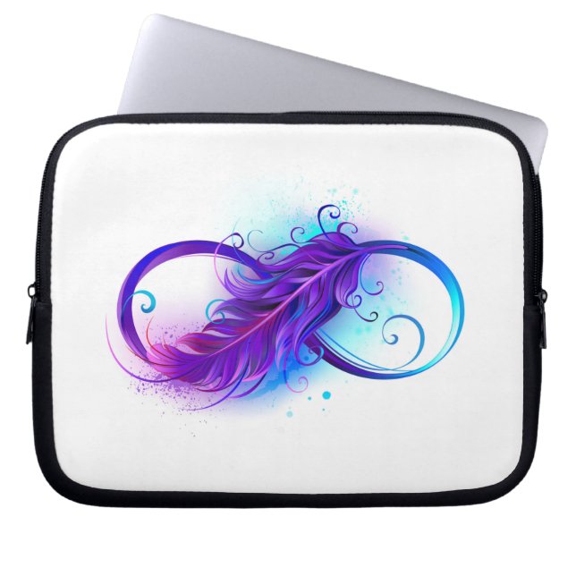 Housse Pour Ordinateur Portable Infinity with purple feather (Devant)