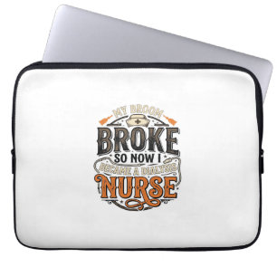 Housse Pour Ordinateur Portable Infirmière de dialyse Halloween Balai Cassa Concep