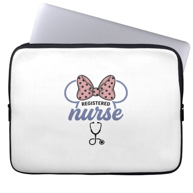 Housse Pour Ordinateur Portable Infirmière diplômée stéthoscope à ruban graphique  (Devant)