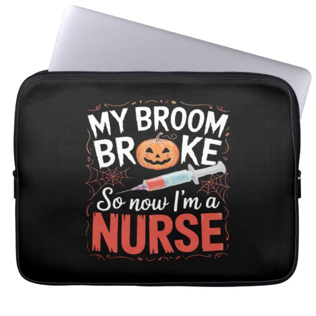 Housse Pour Ordinateur Portable Infirmière Funny Halloween Infirmière essentielle  (Devant)