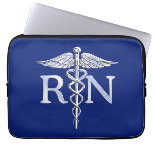 Housse Pour Ordinateur Portable Infirmière inscrite RN Caduceus Design