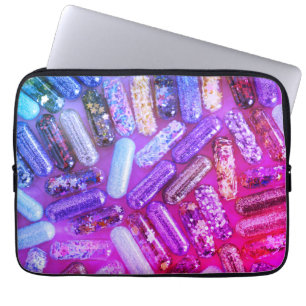 Housse Pour Ordinateur Portable Infirmière pilule parties scintillant coloré médic