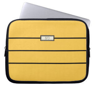 Housse Pour Ordinateur Portable Initiales Monogrammées Classiques Modernes Jaune É