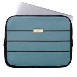 Housse Pour Ordinateur Portable Initiales Monogrammes Design Modernes Turquoise