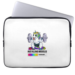 Housse Pour Ordinateur Portable Installation de Muscles Licorne Arc-en-ciel Gym Wo