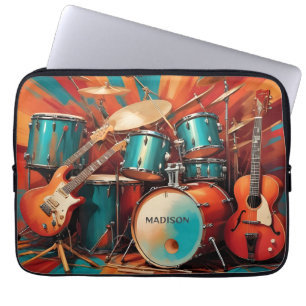 Housse Pour Ordinateur Portable Instruments de musique de nom personnalisé