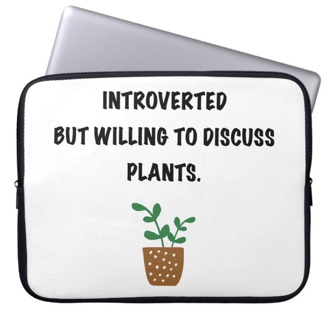 Housse Pour Ordinateur Portable Introvertis et plante. (Devant)