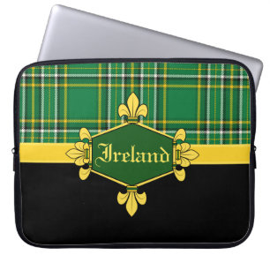 Housse Pour Ordinateur Portable Irlande National Tartan, Personnaliser du nom