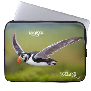 Housse Pour Ordinateur Portable Islande Puffin Nom personnalisé