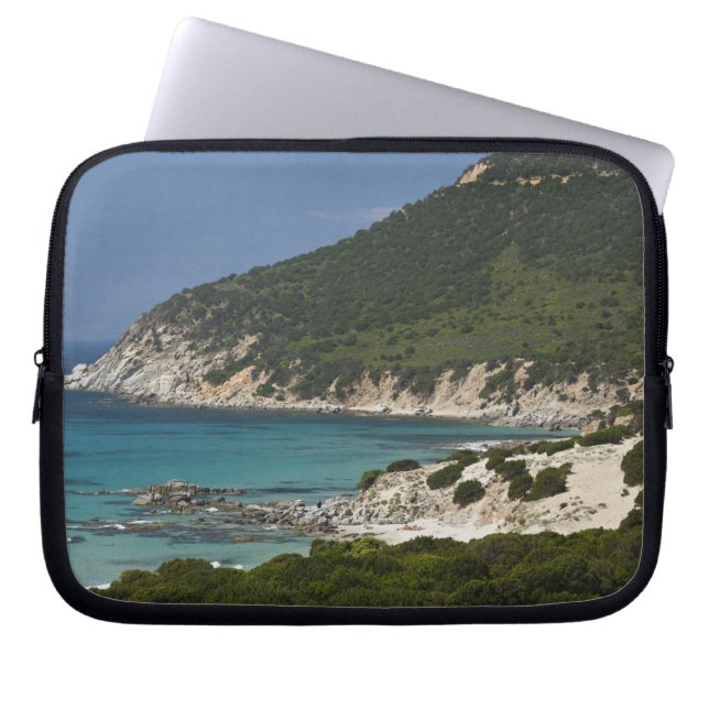 Housse Pour Ordinateur Portable Italie, Sardaigne, Solanas. Plage. (Devant)