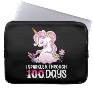 Housse Pour Ordinateur Portable J'ai brillé à travers 100 jours de licorne de l'éc