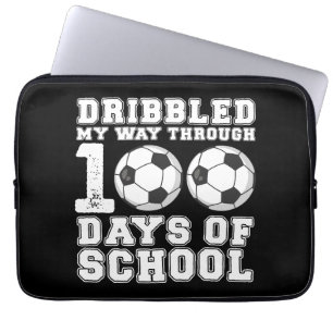 Housse Pour Ordinateur Portable J'ai dribblé mon chemin à travers 100 jours de soc