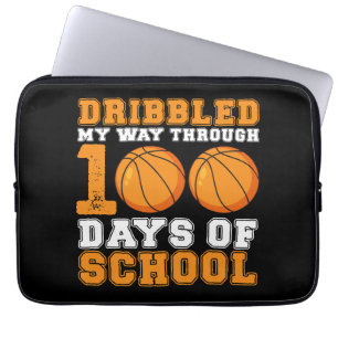Housse Pour Ordinateur Portable J'ai dribblé pendant 100 jours au basket-ball scol
