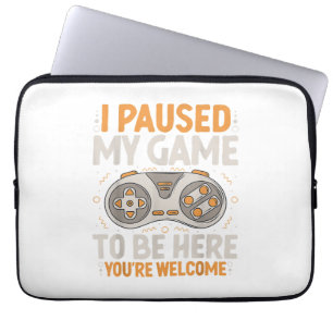 Housse Pour Ordinateur Portable J'ai suspendu mon jeu pour être ici Retro Jeu Humo