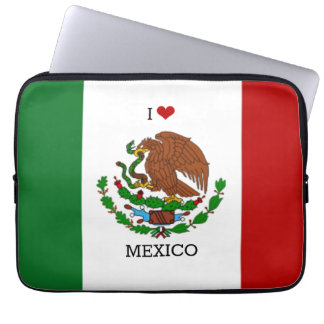 Housse Pour Ordinateur Portable j'aime le mexique - drapeau mexicain,