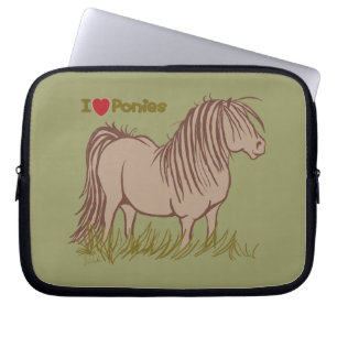 Housse Pour Ordinateur Portable J'aime les poneys
