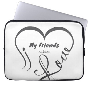 Housse Pour Ordinateur Portable J'aime mes amis - Câlins