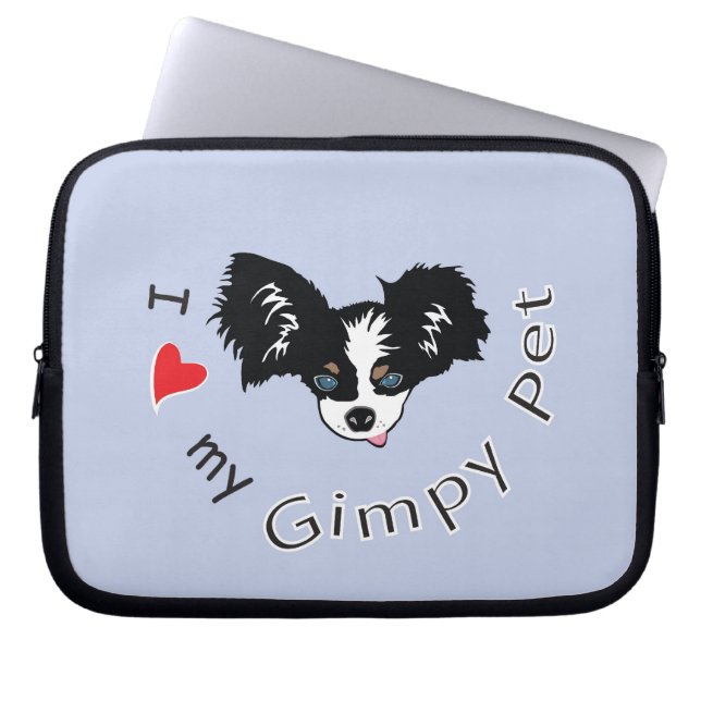 Housse Pour Ordinateur Portable J'aime mon animal familier Gimpy (Devant)