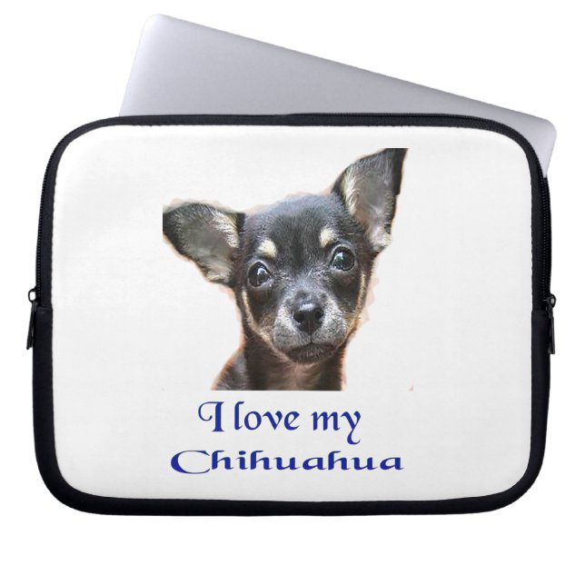 Housse Pour Ordinateur Portable J'aime mon Chihuahua (Devant)