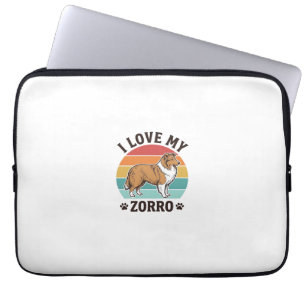 Housse Pour Ordinateur Portable J'aime mon design vintage Zorro pour amoureux de c