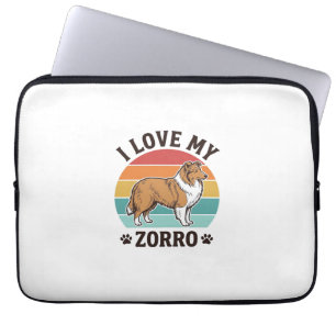 Housse Pour Ordinateur Portable J'aime mon design vintage Zorro pour amoureux de c