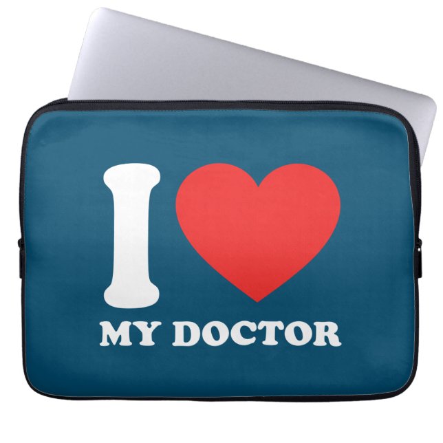 Housse Pour Ordinateur Portable J'Aime Mon Docteur (Devant)