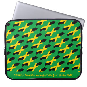 Housse Pour Ordinateur Portable JAMAICA DRAPEAU Personnalisable Écriture VERT