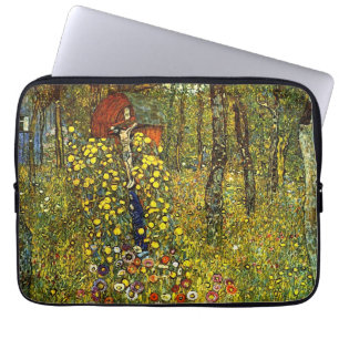 Housse Pour Ordinateur Portable Jardin agricole avec Crucifix par Gustav Klimt