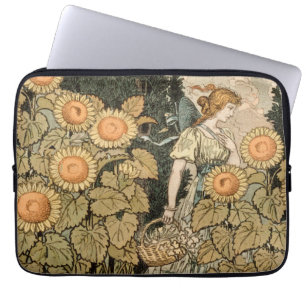 Housse Pour Ordinateur Portable Jardin Art nouveau de tournesol Femme Grasset