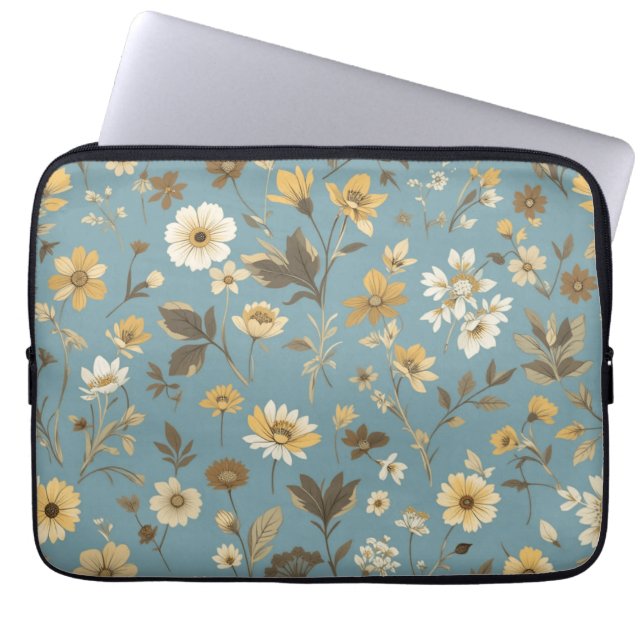 Housse Pour Ordinateur Portable Jardin Bleu (Devant)