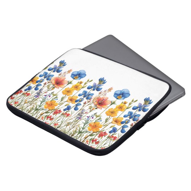 Housse Pour Ordinateur Portable Jardin botanique fleur sauvage (Devant haut)