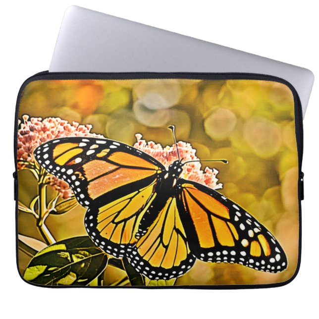 Housse Pour Ordinateur Portable Jardin d'art papillon monarque (Devant)